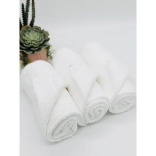 Combo 3 chiếc Khăn tắm trắng dài khách sạn, khăn lau đầu, kt 35x80cm