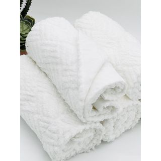 Combo 3 chiếc Khăn tắm trắng dài khách sạn, khăn lau đầu, kt 35x80cm