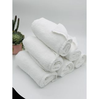 Combo 3 chiếc Khăn tắm trắng dài khách sạn, khăn lau đầu, kt 35x80cm