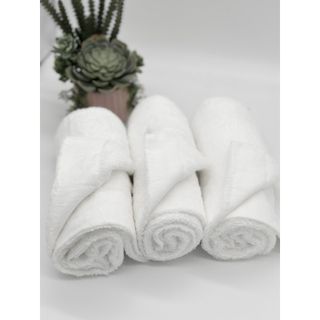 Combo 3 Chiếc Khăn Tắm Trắng Dài Khách Sạn, Khăn Lau Đầu, KT 35x80cm