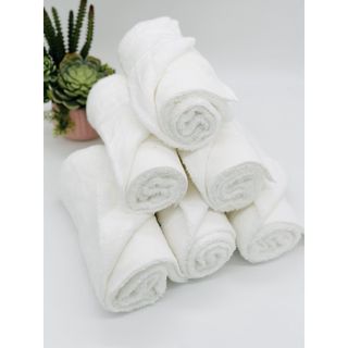 Combo 3 Chiếc Khăn Tắm Trắng Dài Khách Sạn, Khăn Lau Đầu, KT 35x80cm