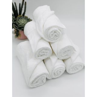 Combo 3 Chiếc Khăn Tắm Trắng Dài Khách Sạn, Khăn Lau Đầu, KT 35x80cm