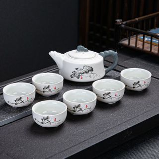 Bộ ấm chén cổ , ấm trà cổ hoa sen (THÙNG 24B)