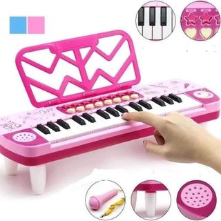 Đàn piano mini cho bé, Đàn kèm mic cho bé có đèn và nhạc cho bé hát karaoke