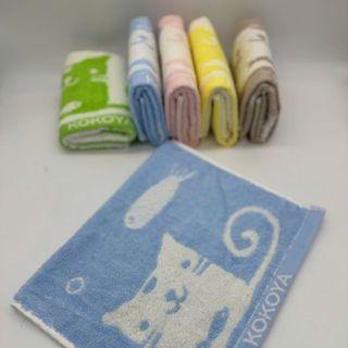 Khăn Mặt Trẻ Em Cao Cấp Kokoya Hình Mèo & Cá, 100% Cotton Chọn Lọc