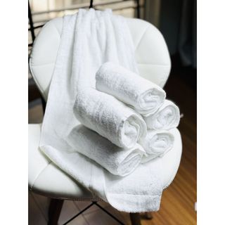 Khăn tắm trắng khách sạn, khăn lau đầu, bình dân giá rẻ MJ 34x80cm