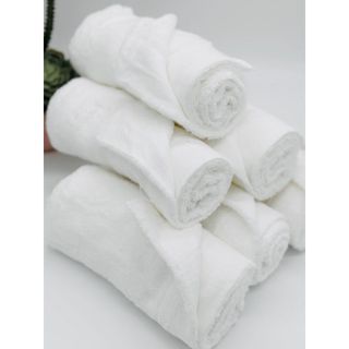 Khăn tắm trắng khách sạn, khăn lau đầu, bình dân giá rẻ MJ 34x80cm