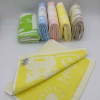 Khăn Mặt Trẻ Em Cao Cấp Kokoya Hình Mèo & Cá, 100% Cotton Chọn Lọc