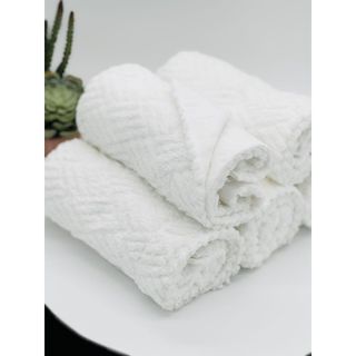 Khăn tắm trắng khách sạn, khăn lau đầu, bình dân giá rẻ MJ 34x80cm