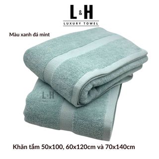 Khăn tắm cotton lớn 70x140cm cao cấp xuất hàn Basic, nhiều kích thước, phù hợp mọi gia đình