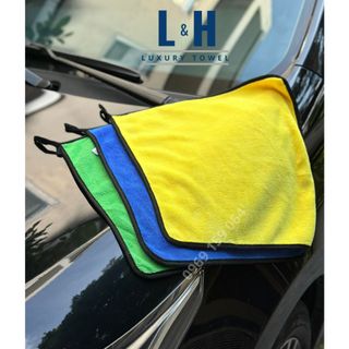 Khăn lau ô tô 2 mặt đa năng Microfiber siêu mềm siêu thấm, dày, không đổ lông, chuyên dụng lau xe ô tô