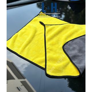 Khăn lau ô tô 2 mặt đa năng Microfiber siêu mềm siêu thấm, dày, không đổ lông, chuyên dụng lau xe ô tô