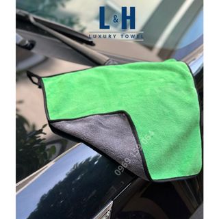 Khăn lau ô tô 2 mặt đa năng Microfiber siêu mềm siêu thấm, dày, không đổ lông, chuyên dụng lau xe ô tô