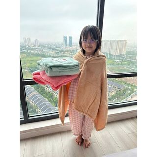 Khăn Ủ Choàng Tắm Lông Cừu Cho Bé, Nhiều Màu, Mềm Mịn, Thấm Hút Nước Tốt