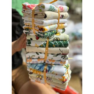 Combo 5c khăn tắm gội vintage, KT 40x70cm cotton MJ cao cấp, giao màu ngẫu nhiên