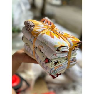 Combo 5c khăn tắm gội vintage, KT 40x70cm cotton MJ cao cấp, giao màu ngẫu nhiên