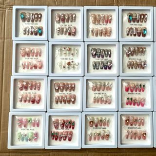 HỘP 12 MÓNG TAY FULL ĐÁ KÈM KEO (hộp nắp bật), rất nhiều mẫu mình chụp tượng trưng thôi