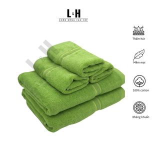 Bộ Khăn Tắm cỡ nhỏ (MS1) Gồm 2 khăn tắm dày 50x100cm và 3 khăn mặt