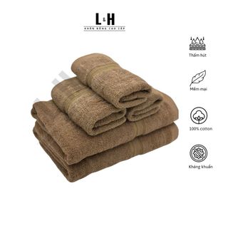 Bộ Khăn Tắm Cỡ Nhỏ (MS1) Gồm 2 Khăn Tắm Dày 50x100cm và 3 Khăn Mặt