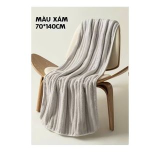 Khăn Tắm Lông Cừu, Kẻ Sọc, Đủ Kiểu Dáng, Dày Dặn, Thấm Hút, KT 70x140cm
