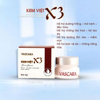 Vascara - Kem Việt X3 face Mini - Kem hỗ trợ dưỡng sáng da, dưỡng ẩm và đều màu da chỉ 1 bước