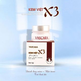 Vascara - Kem Việt X3 face Mini - Kem hỗ trợ dưỡng sáng da, dưỡng ẩm và đều màu da chỉ 1 bước