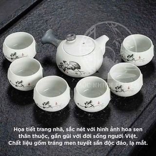 Bộ Ấm Trà Cổ Hoa Sen (THÙNG 24B)