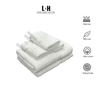 Bộ Khăn Tắm Size Lớn (MS1) Gồm 2 khăn tắm dày 70x140cm và 3 khăn mặt
