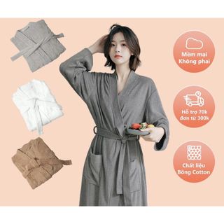 Áo choàng tắm khách sạn, Áo choàng ngủ Cotton MJ Cao cấp tiêu chuẩn 5 sao Mềm mịn, Dày dặn