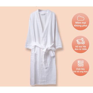 Áo Choàng Tắm Khách Sạn, Áo Choàng Ngủ Cotton MJ Cao Cấp Tiêu Chuẩn 5 Sao Mềm Mịn, Dày Dặn