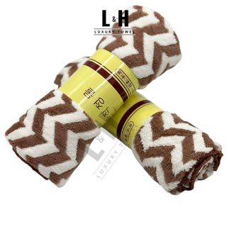 Khăn tắm lông cừu L&H zích zắc, kt 50x100cm