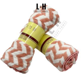 Khăn tắm lông cừu L&H zích zắc, kt 50x100cm