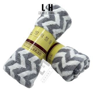 Khăn tắm lông cừu L&H zích zắc, kt 50x100cm