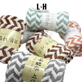 Khăn tắm lông cừu L&H zích zắc, kt 50x100cm