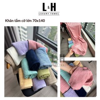 Khăn tắm xuất nhật cỡ lớn 70x140cm, 320g, nhiều màu 100 % cotton, Thấm hút tốt, Mềm mại