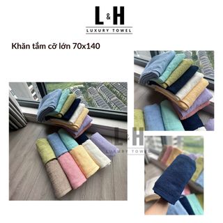 Khăn tắm xuất nhật cỡ lớn 70x140cm, 320g, nhiều màu 100 % cotton, Thấm hút tốt, Mềm mại