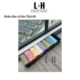 Khăn tắm xuất nhật cỡ lớn 70x140cm, 320g, nhiều màu 100 % cotton, Thấm hút tốt, Mềm mại