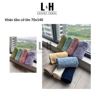 Khăn tắm xuất nhật cỡ lớn 70x140cm, 320g, nhiều màu 100 % cotton, Thấm hút tốt, Mềm mại