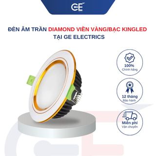 Đèn LED âm trần Diamond viền vàng/bạc Kingled GE Electrics