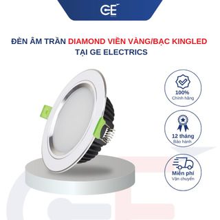 Đèn LED âm trần Diamond viền vàng/bạc Kingled GE Electrics