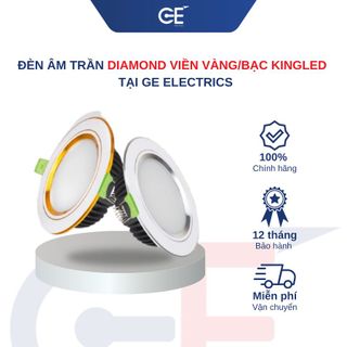 Đèn LED âm trần Diamond viền vàng/bạc Kingled GE Electrics