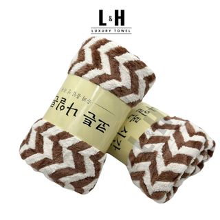 Khăn tắm lông cừu, zích zắc, kt 70x140cm