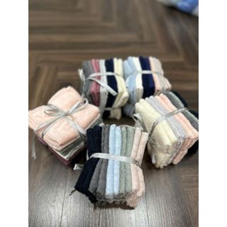 Set 10c khăn mặt cotton cho bé 25x25, trơn MJ, nhiều màu ngẫu nhiên