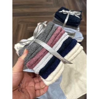 Set 10c khăn mặt cotton cho bé 25x25, trơn MJ, nhiều màu ngẫu nhiên