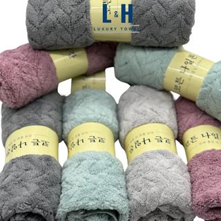 Khăn mặt lông cừu, xương cá, kt 30x50cm