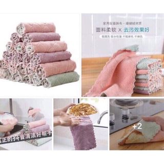 Khăn Lau Đa Năng, Set 10 Cái, Khăn Mềm Mại Siêu Hút Nước Kích Thước 12.5cm x 24cm