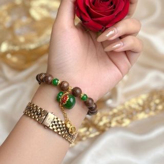 Vòng Tay Trầm Tốc Vườn Mix Charm Hồ Lô - Giá Sỉ Cạnh Tranh (Hàng Đẹp Loại 1)