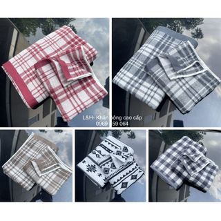 Bộ đôi khăn tắm và gội MJ Organic cùng màu