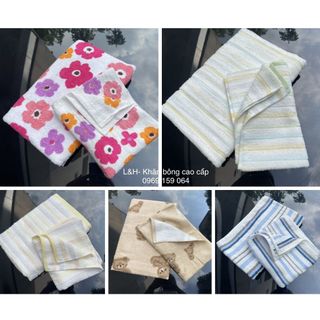 Bộ đôi khăn tắm và gội MJ Organic cùng màu