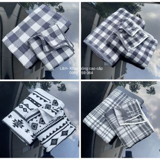 Bộ đôi khăn tắm và gội MJ Organic cùng màu